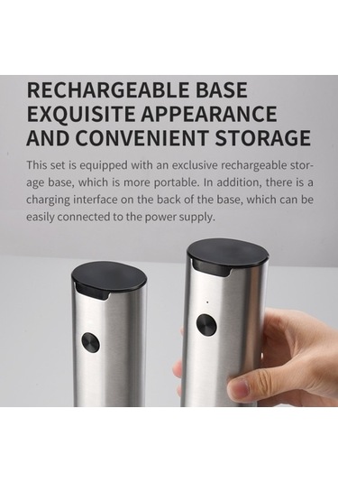 Didadodo Model B2 Basmalı Düğme Kuru Pil Karabiber Öğütücü, Elektrikli