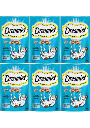 Dreamies Somonlu Kedi Ödül Bisküvisi 6 x 60 G