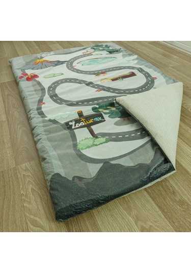 Zooturak Peluş Çocuk Matı Boynuzlu Dinazor Pantos 100cm x 150cm