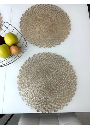 Heavenly Place Mutfak Servisü İçin Yuvarlak Servis Peçeteleri 224636670 Altın Rengi