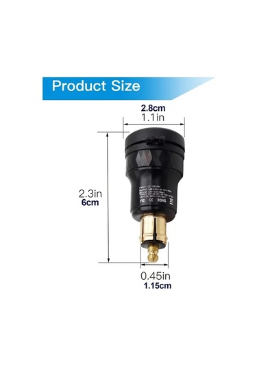 Honeybeeshop Alüminyum Motosiklet Güç Adaptörü Dın Hella Fişi Qc 3 0 Usb Tip C Şarj Kırmızı Işık Bmw Triumph Ducati