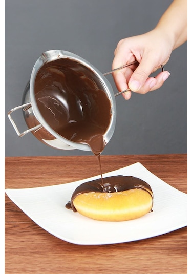 304 Çelik 400 Ml Kulplu Benmari Çikolata Eritme Çırpma Kabı Cin86