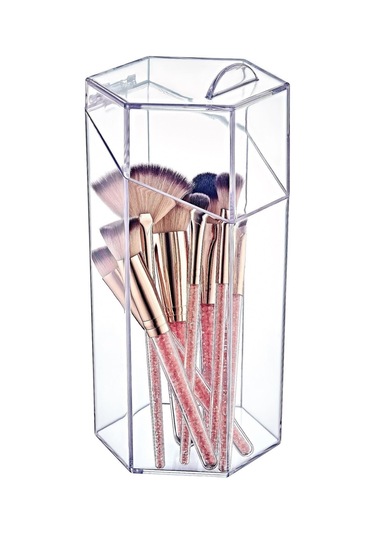 Morponi Kapaklı Makyaj Fırçası Düzenleyici Organizer Şeffaf