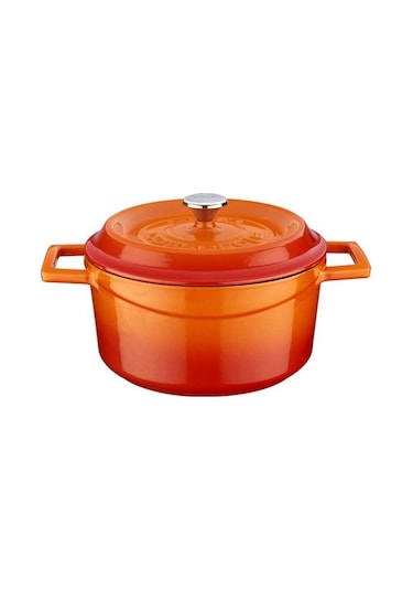 Trendy Döküm Yuvarlak Derin Tencere 20Cm Turuncu