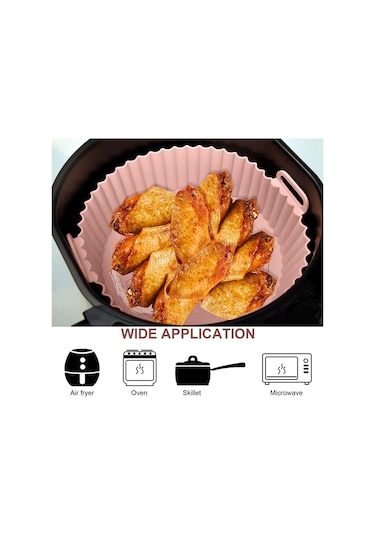 Air Fryer Silikon Tencere, 2 Adet Air Fryer Silikon Kaplamalar Yuvarlak Diğer