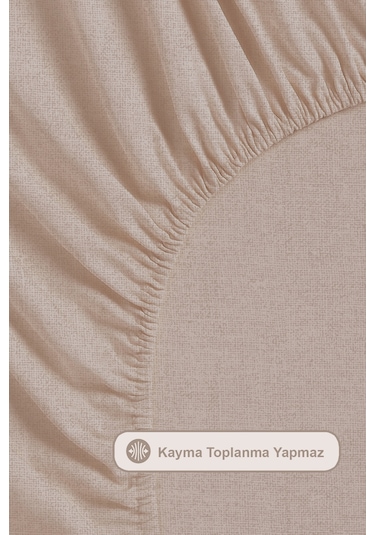 Elart Scatt Nevresim Takımı Tek Kişilik Lastikli Çarşaf 160x220 Cm Ekru Ekru