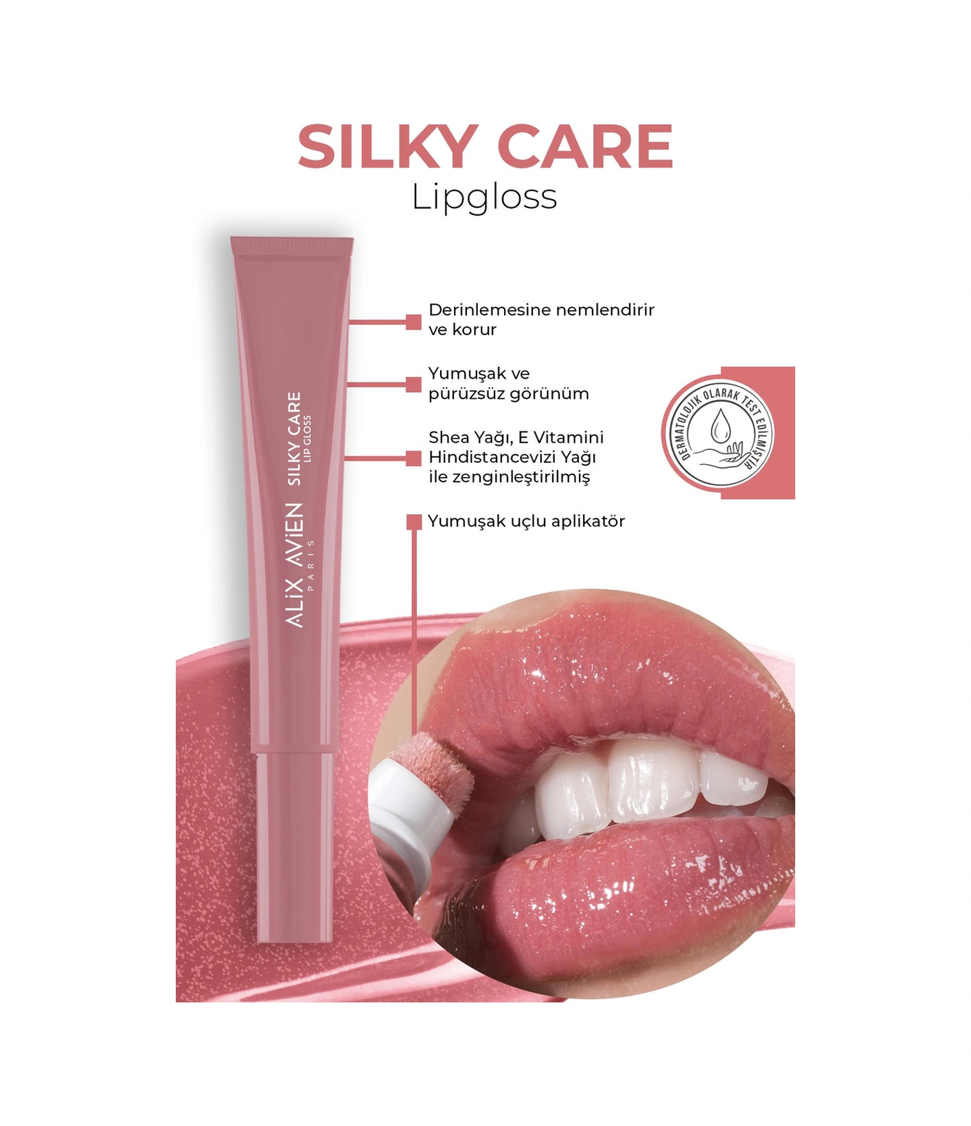 Alix Avien Dolgun Gürünüm Ve Nemlendirici Etkili Dudak Parlatıcısı Silky Care Lipgloss 306 Glutters In Pink