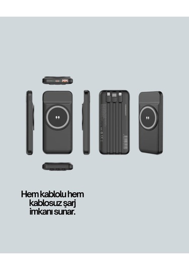 İphone Ve Android Uyumlu 10000mah Powerbank Hem Kablolu Hem Kablosuz Diğer