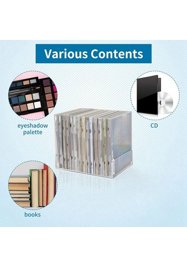 Reedark 4 Parça Şeffaf Akrilik Cd Organizatörü - 14 Cd Kapasiteli, Kompakt Ve Dayanıklı Şeffaf