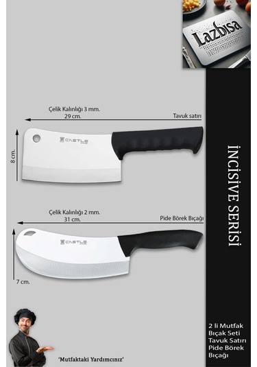 İncisive Serisi Mutfak Bıçak Seti Pizza Börek Kıyma Bıçağı Mft452