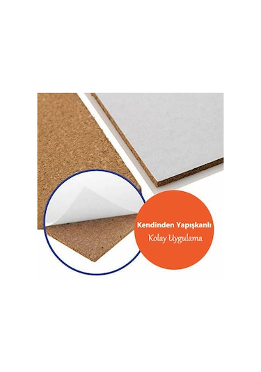 Yapışkanlı Mantar Levha 2Mm 60X90 Cm. Yenilik