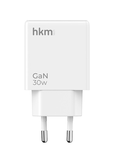 Extra Slim Gan 30W Usb-A Ve Type-C Çift Portlu Hızlı Şarj Aleti Ultra Ince Güç Adaptörü Beyaz