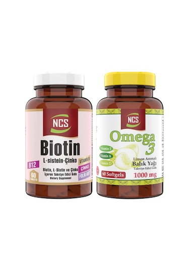 Ncs Omega 3 Balık Yağı 60 Kapsül + Ncs Biotin 60 Kapsül