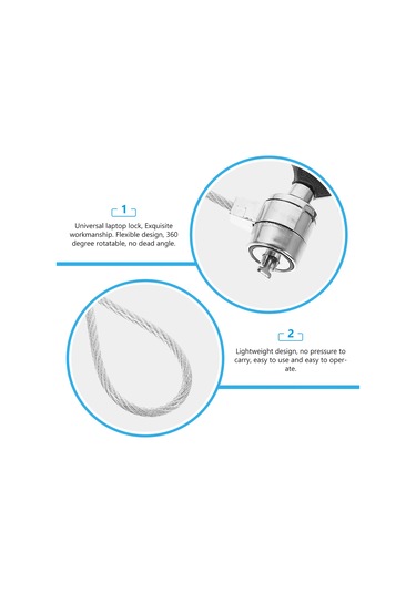 2 Takım Dizüstü Bilgisayar Kilit Kablosu 120 Cm Anahtarlı Bilgisayar Güvenlik