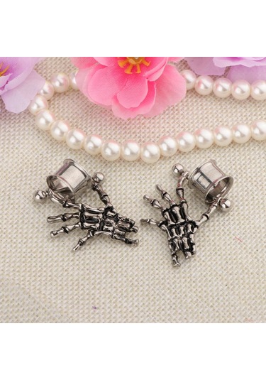 Homyl 2 Adet Paslanmaz Çelik İskelet El Kulak Tıkaçları 12mm Gümüş