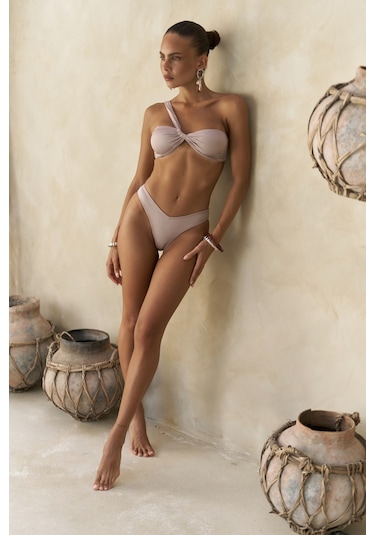 Mai Collection Mai Studios Co. Balisya Tek Omuz Asimetrik Lila Bikini Üstü Lila