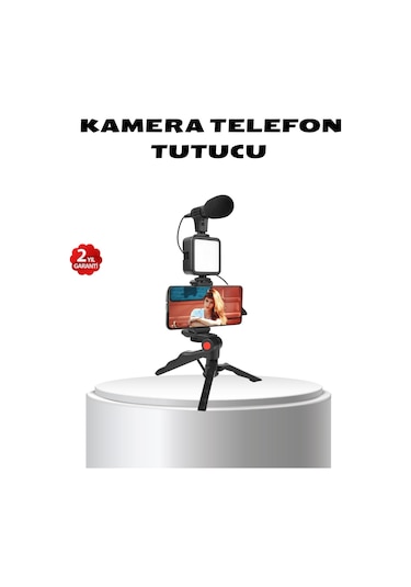 Video Çekim Kiti Tripod Led Işık Harici Mikrofon Bluetooth Kumanda Seti