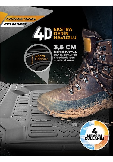 Minderland Pro - Audi Sq2 İle Uyumlu Paspas Seti, Gri