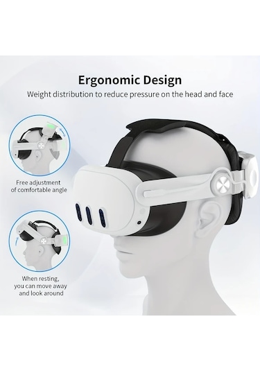 Elmpaly Wolmtt Meta Quest 3/3s Baş Bandı 10000mah Pil 24.5w Hızlı Şarj 2si 1 Arada Beyaz
