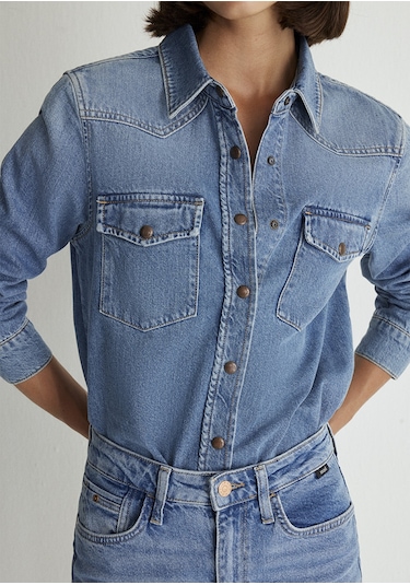 Mavi - Angela Classic Denim Mavi Jean Gömlek 1210819-87754 Mavi