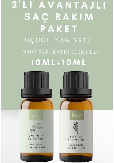 Boco Born In Cosmetics Biberiye + Çay Ağacı %100 Saf Uçucu Yağı 2 x 10 ML