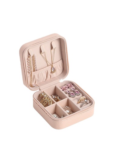 Soulader Küçük Ve Pratik Seyahat Mücevher Kutusu, Bölmeli Tasarım İle Takı Organizer Pembe