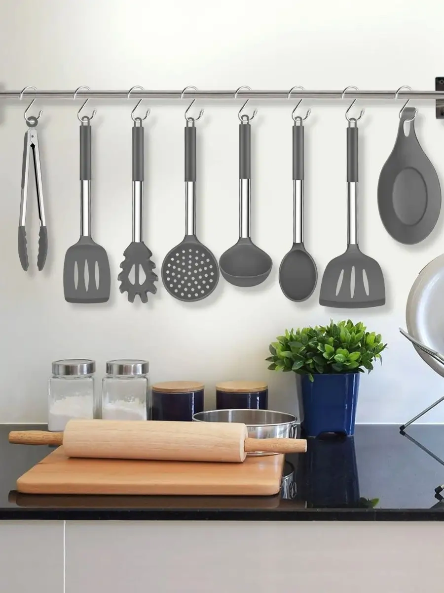 Teamfar 9 Parçalı Mutfak Gereçleri Seti 90179739 Koyu Gri