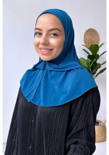 Kahijab Çıtçıtlı Bone - İndigo - Standart İndigo
