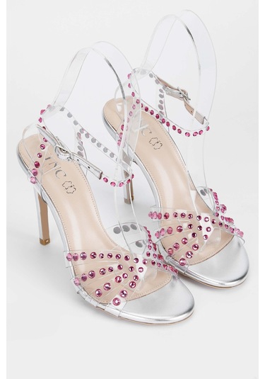 Tamer Tanca Kadın Hakiki Deri Topuklu Ayakkabı 654 115 Bn Ayk Sk23/24 Gumus/pembe