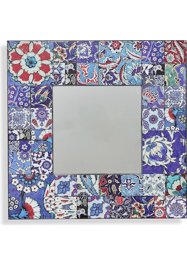 Pasabahce İznik Çini Karolu Ayna 30x30 Cm 30x30 Cm - 1 Adet Cok Renkli