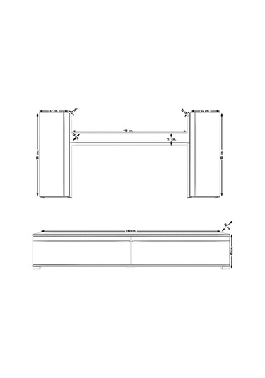 Decoraktiv Eko 7 Mdf Std Tv Ünitesi Tv Sehpası Pera - Siyah