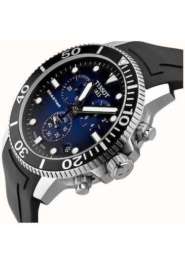 Tissot Seastar T120417 Uyumlu Siyah Silikon Saat Kordonu