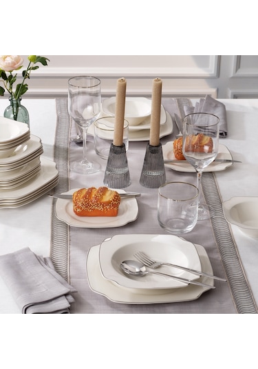 Schafer Royalty 24 Parça Yemek Takımı-platin