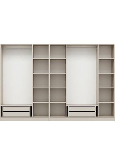 Kale Plus 7 Mebran Kapaklı 4 Çekmeceli Dolap Kumtaşı Mebran 210cm Bej