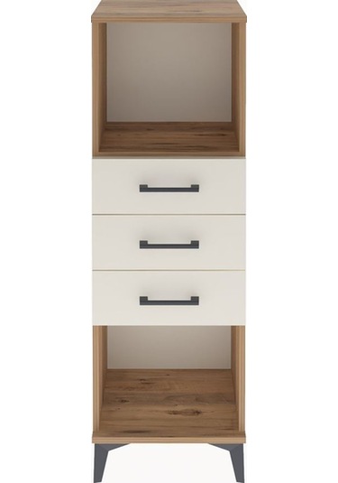 Arges Dolap Tek Raflı 3 Çekmeceli 44x30x134 Çam-aytaşı Atlas Çam