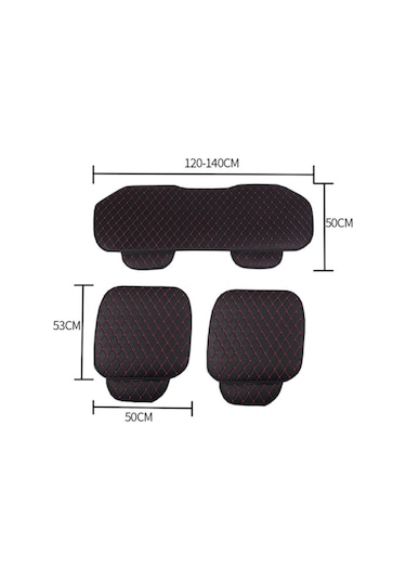 Oto Koltuk Koruyucu Cepli Üçlü Deri Minder Seti Siyah Deri Beyaz Nakışlı Ön Arka Araç Koltuk Minderi