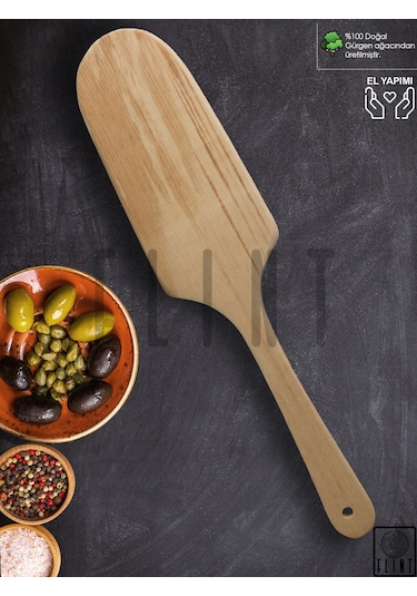 Gürgen Ağacı El Yapımı Tahta Ahşap Servis Spatula Çevirgeç 37 Cm
