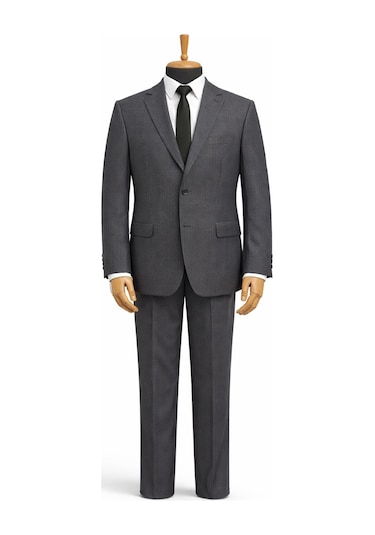 Dekosan Erkek Regular Fit Baba Çizgili Takım Elbise - 7554 Füme