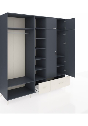 Kronos Dolap 12 Raflı 2 Çekmeceli 2 Askılı 220x59x243 Antrasit-antrasit/aytaşı Antrasıt/aytası Kronos Dolap 12 Raflı 2 Çekmeceli 2 Askılı 220x59x243 Antrasit-antrasit/aytaşı Antrasıt/aytası