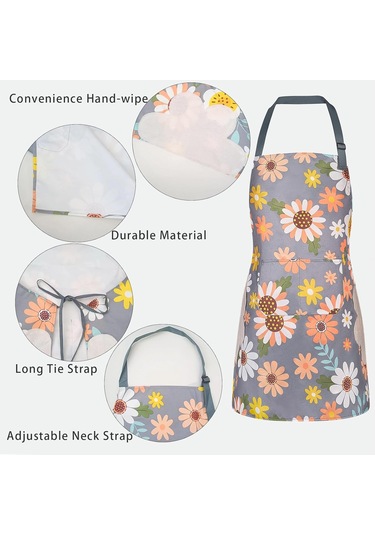 2 Paket Cepli Çiçekli Önlükler Blooming Kadın Su Geçirmez Adjusta 2'li Paket C, Diğer