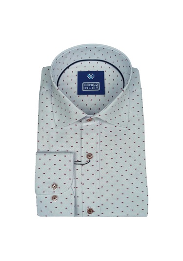 Standart Yaka Sinek Desen Gömlek Slim 001