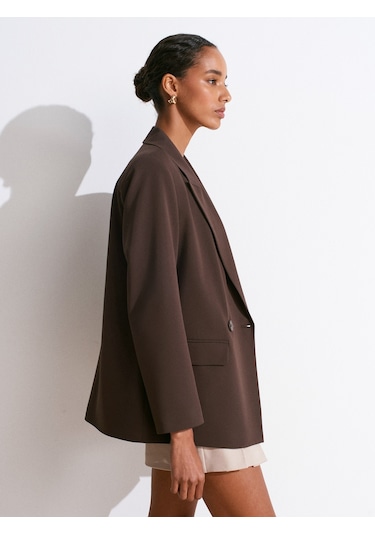 Dilvin 60767 Blazer Ceket-kahve Kahve