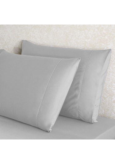 Linens X Tencel Lyocell 2'li Standart Yastık Kılıfı Seti Gri Gri