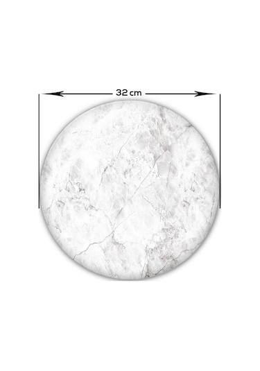 Decorita Cam Kesme Tahtası | Taş Görünümlü | Çap32cm