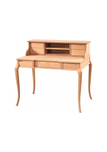 Masifart Cressida 110 Cm İpek Raflı Çalışma Masası Cilasız Ham Ahşap