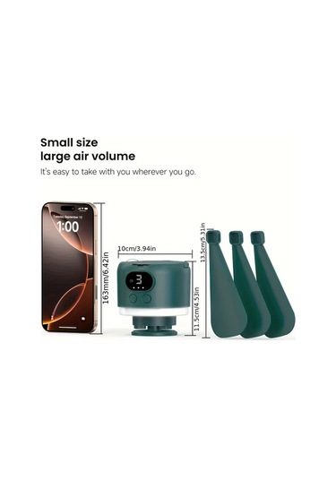 Chuangyinshop Koyu Yeşil 10400mah Şarj Edilebilir Taşınabilir Kamp Asılı Ventilatör Yelpazesi Uzaktan Kumandalı Sessiz Dört Hızlı Usb Şarj Özellikli Koyu Yeşil