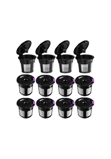 Pazly Keurig 2.0/1.0 Uyumlu K Cup Filtre, 12'li Paket, Siyah, Bpa İçermez, Sürdürülebilir Siyah