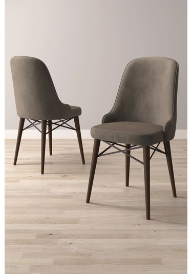 Nova Serisi, 1 Adet Cappucino Mutfak Sandalyesi, Ceviz Gürgen Ayak, 1. Sınıf Babyface Kumaş