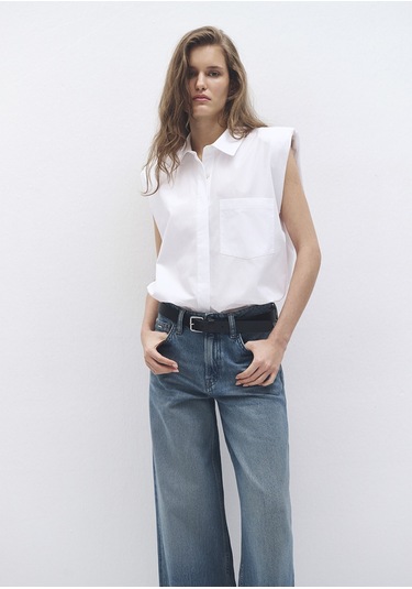 Mavi - Beyaz Kolsuz Gömlek 1211079-620 Beyaz