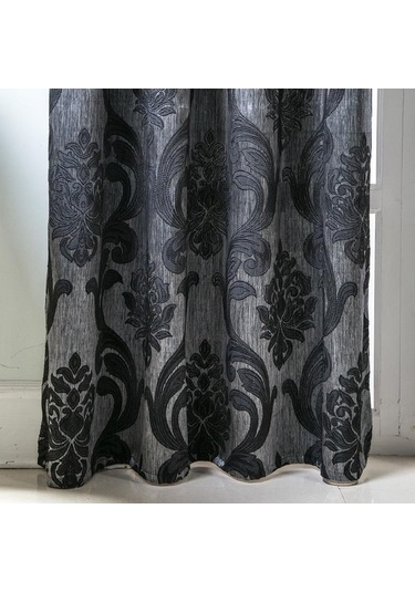 Novahub 1 Adet Jakarlı Gri Perde Balkon Kapısı 40% Yarı Karartma W150cm L200cm Ev Dekor Lozujoju Gri